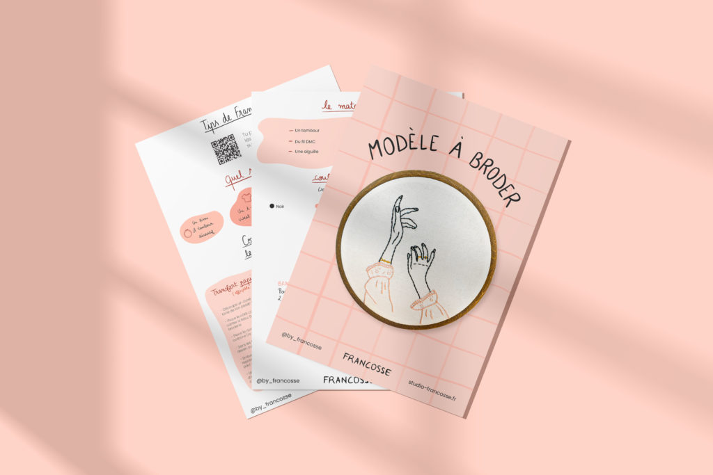 pattern à broder "Les mains libres"