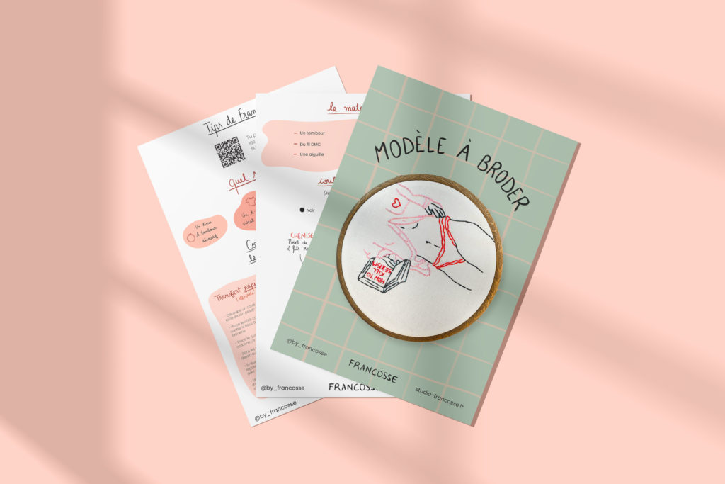 Pattern à broder "la lectrice"