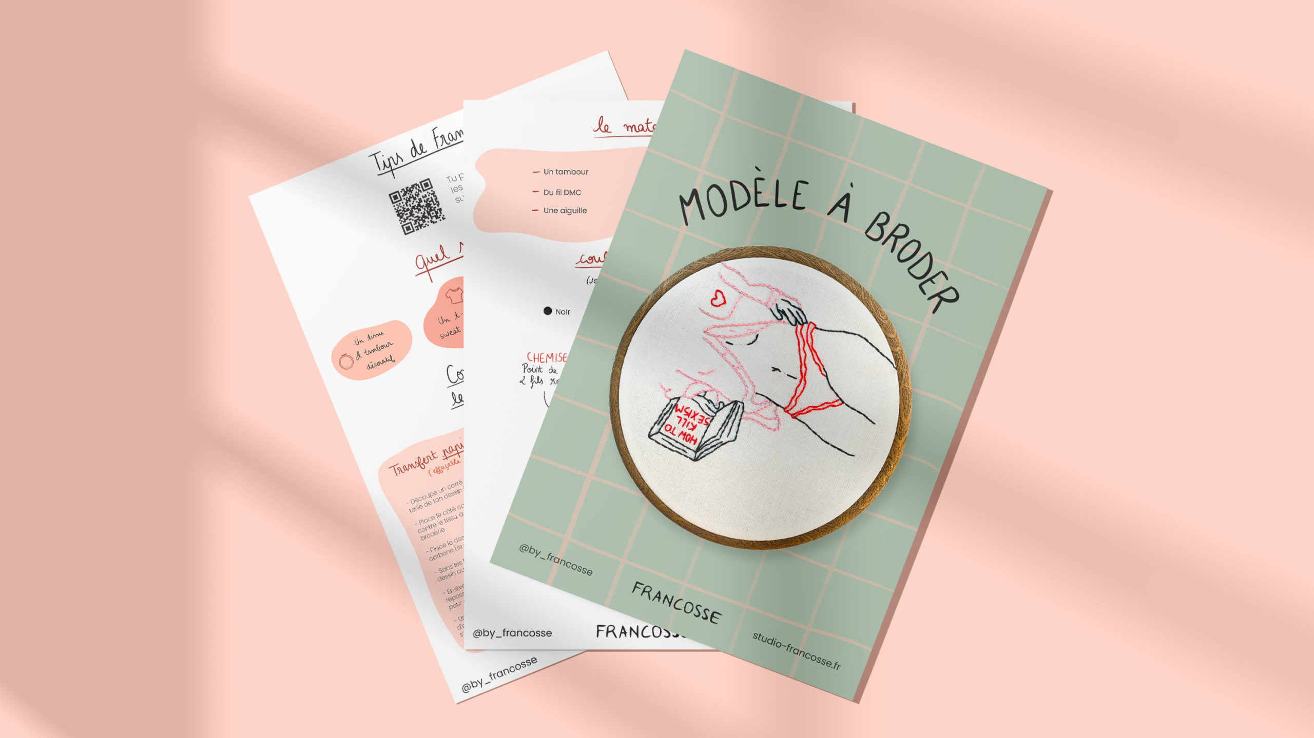 Pattern à broder "la lectrice"