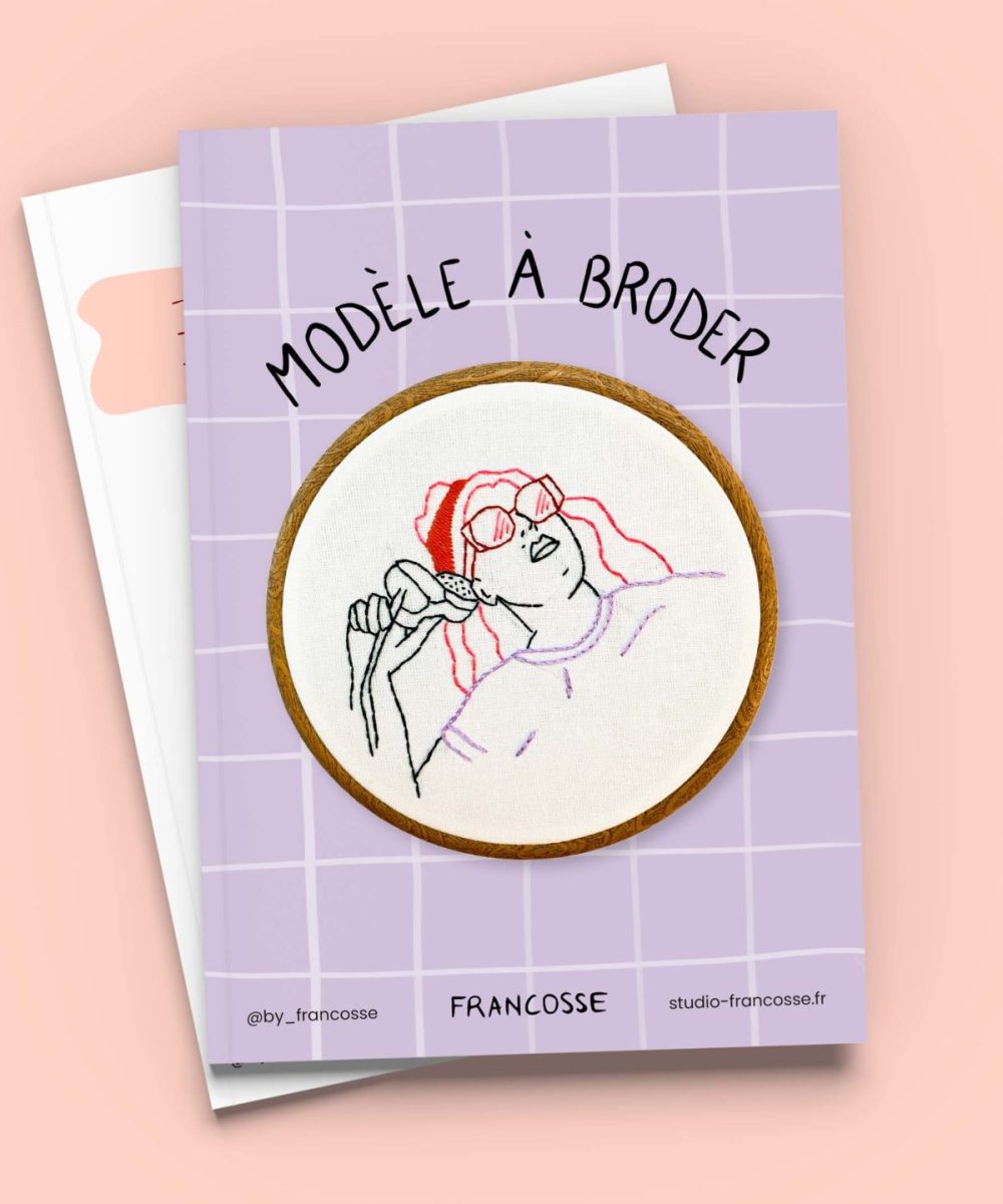 pattern à broder "La fille au téléphone"