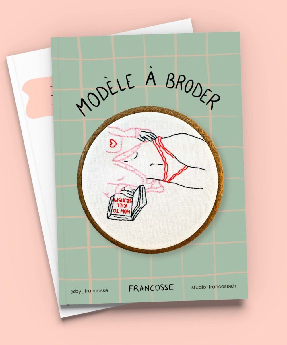 pattern à broder "La lectrice"